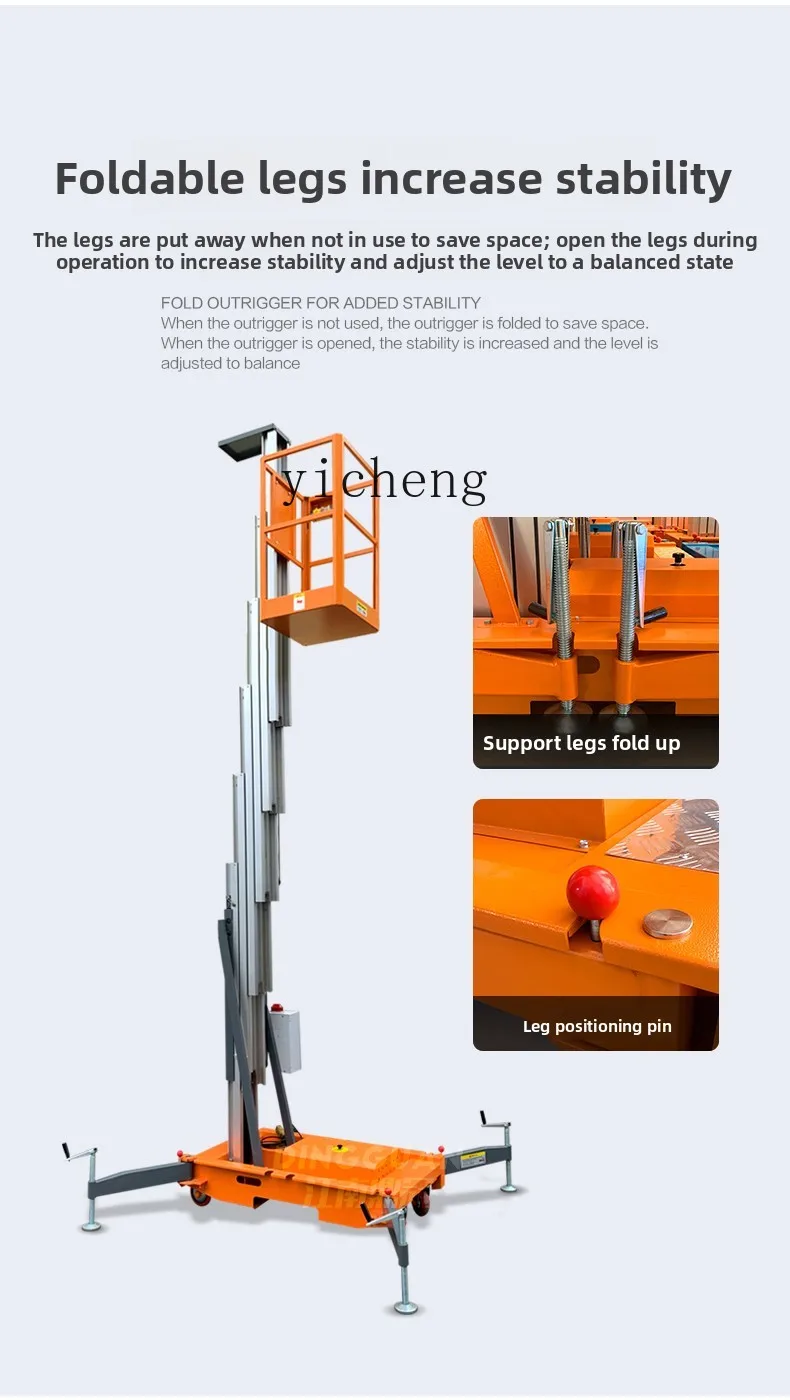 TQH aluminum alloy elevator single column hydraulic electric lifting platform double column small household mobile elevator