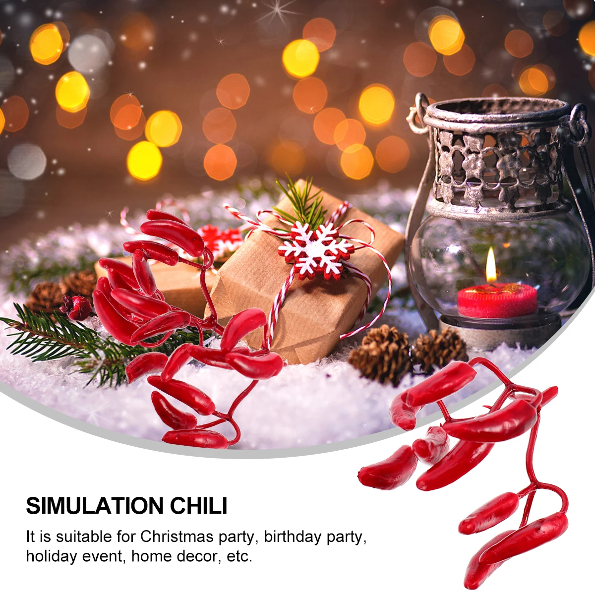 Accessoires de décoration de noël, 12 pièces, ornement de Chili, poivrons en mousse, Premium, artificiel, coloré, lumineux, roman Unique et romantique