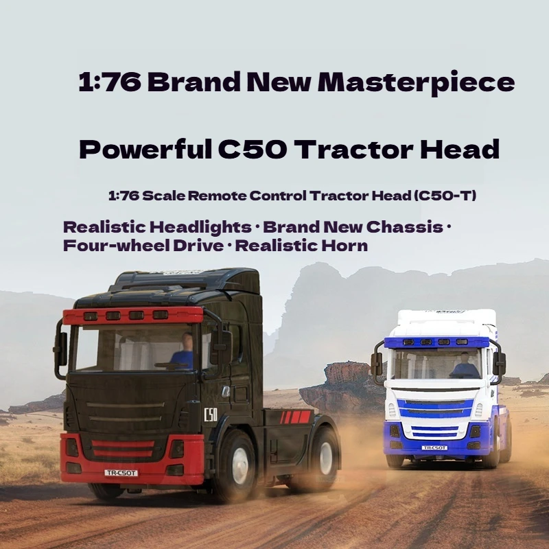 

Turbo Racing C50 1:76 Scale Remote Control Semi-Trailer Truck 4WD with P81 2.4GHz 10Ch Controller for Children And Adults Gift