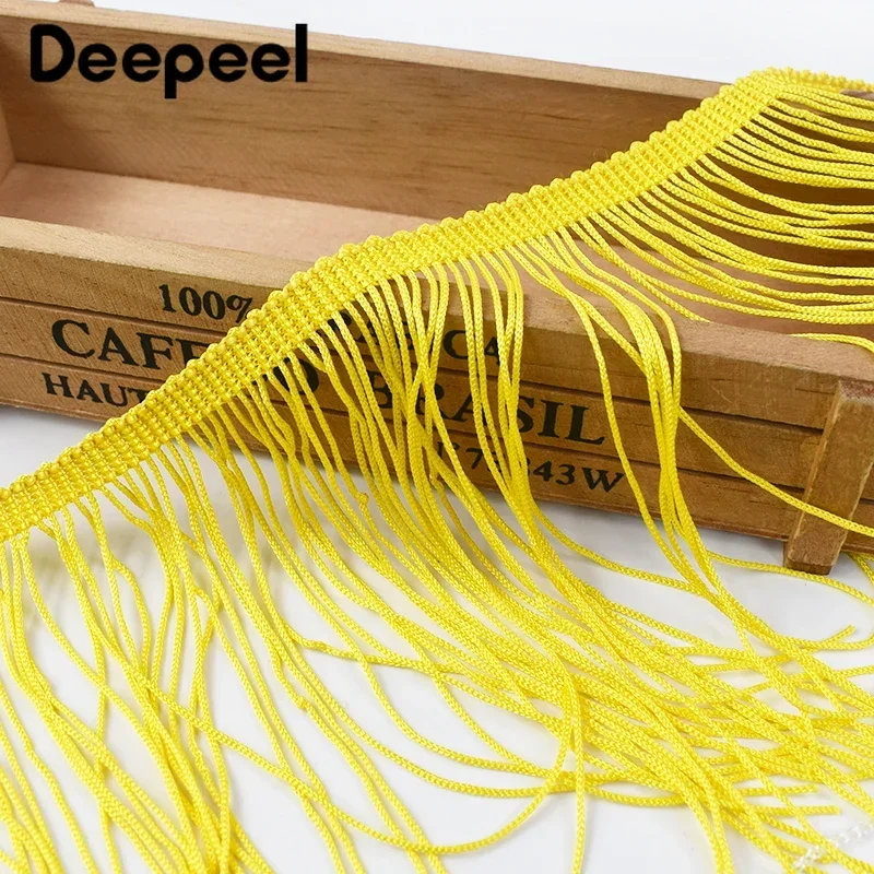 5/10Meters Deepeel 15cm Polyester Tassel Stage Latin Dress Trim Woven Lace Ribbon Clothes Decoration Trimming Sewing Accessories