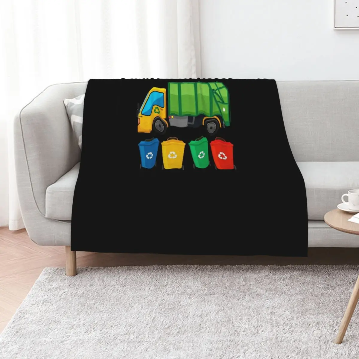 

Garbage Truck Throw Blanket For Sofa Thin Beach Personalized Gift For Decorative Sofa Blankets