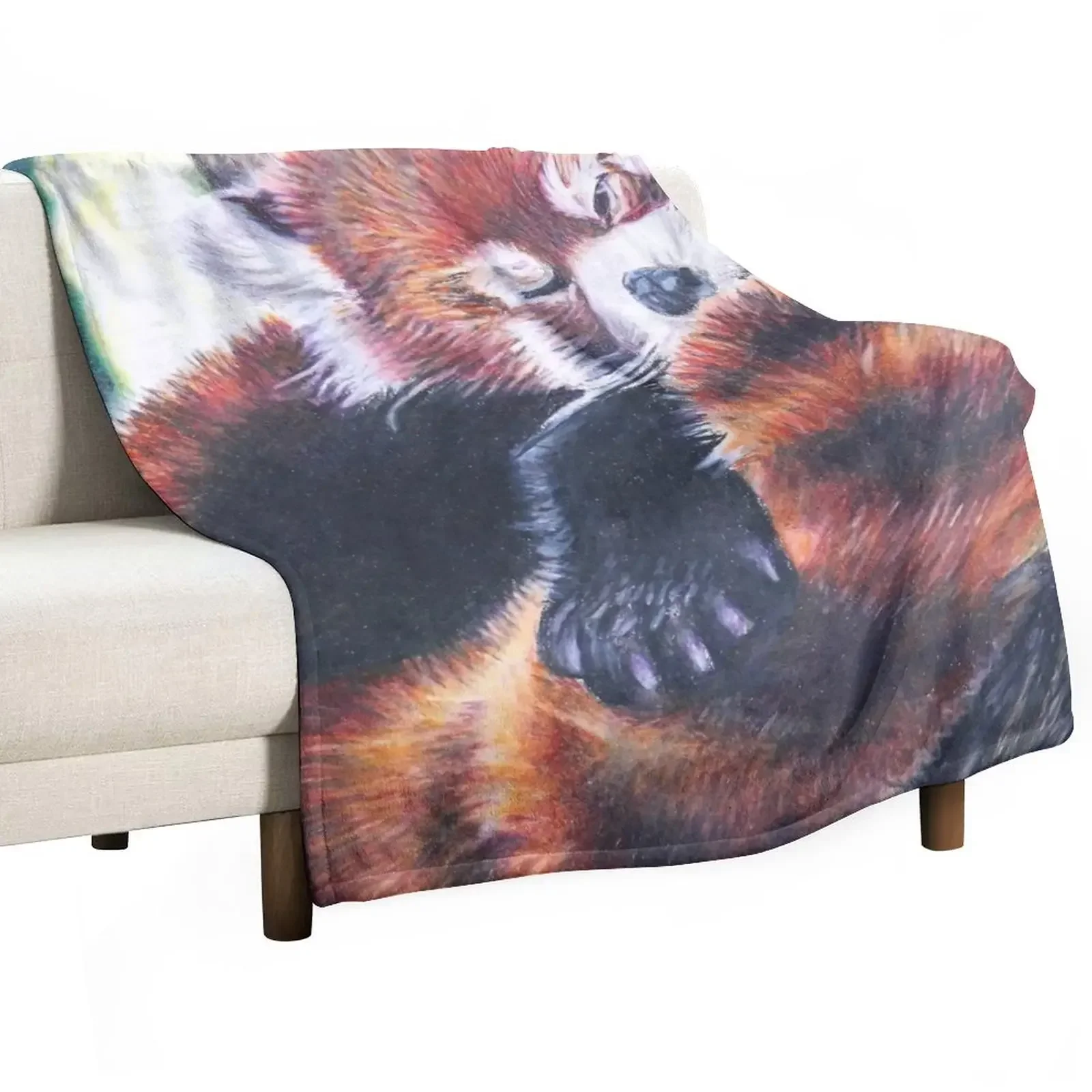 

Sleeping Red Panda Drawing Throw Blanket For Sofa Thin wednesday decorative blankets and throws Blankets