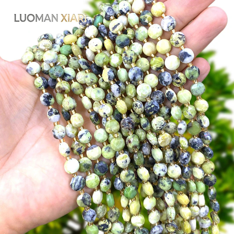 Großhandel 8mm Facettierte Rondelle Naturstein Australien Jade Zwischenperlen für Schmuckherstellung DIY Armbänder Anhänger Zubehör – Detail 2