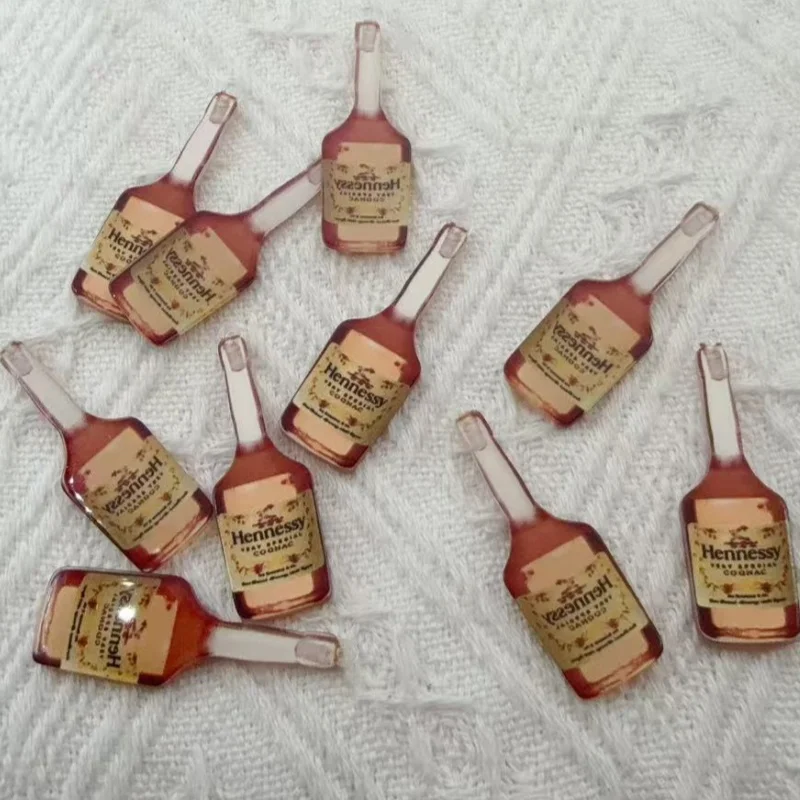 10 Stück Acryl-Weinflaschen-Anhänger, DIY-Schmuckherstellung, Ohrringe, Schlüsselanhänger-Zubehör