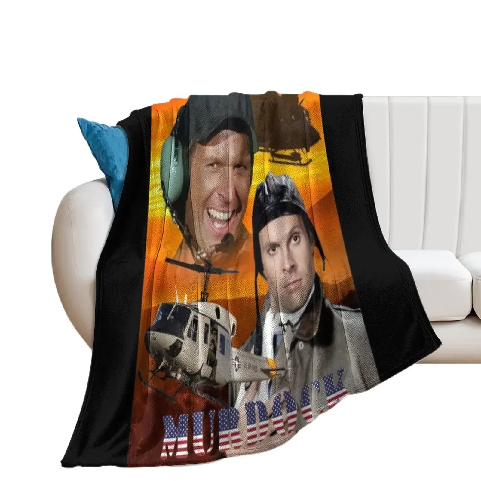 

Murdock pilot of Helicopter Throw Blanket Blankets For Bed Tourist Winter beds Blankets