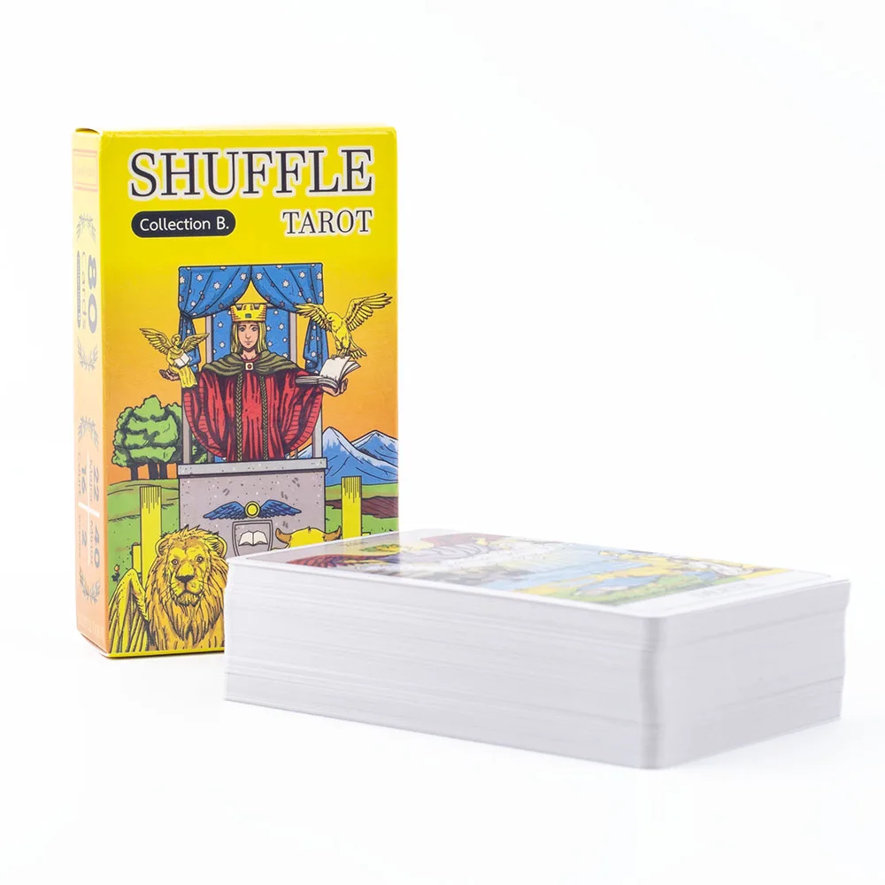 Shuffle Tarot 80-Card Deck for Fate Divination and Fortune Telling Compact Board Playing Game and Party Entertainment 10.3x6CM