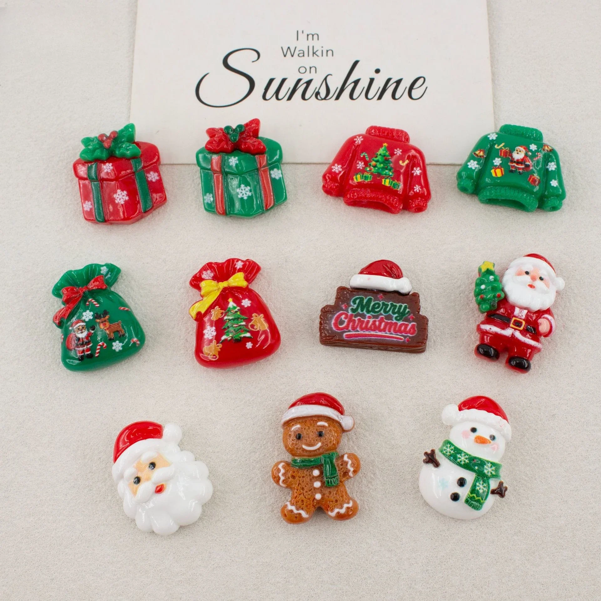 100pcs Cute Christmas Man Snowman Series Flatback Resin Cabochon DIY for Phone Case Hairpin Keychain Earrings Scrapbook Decor