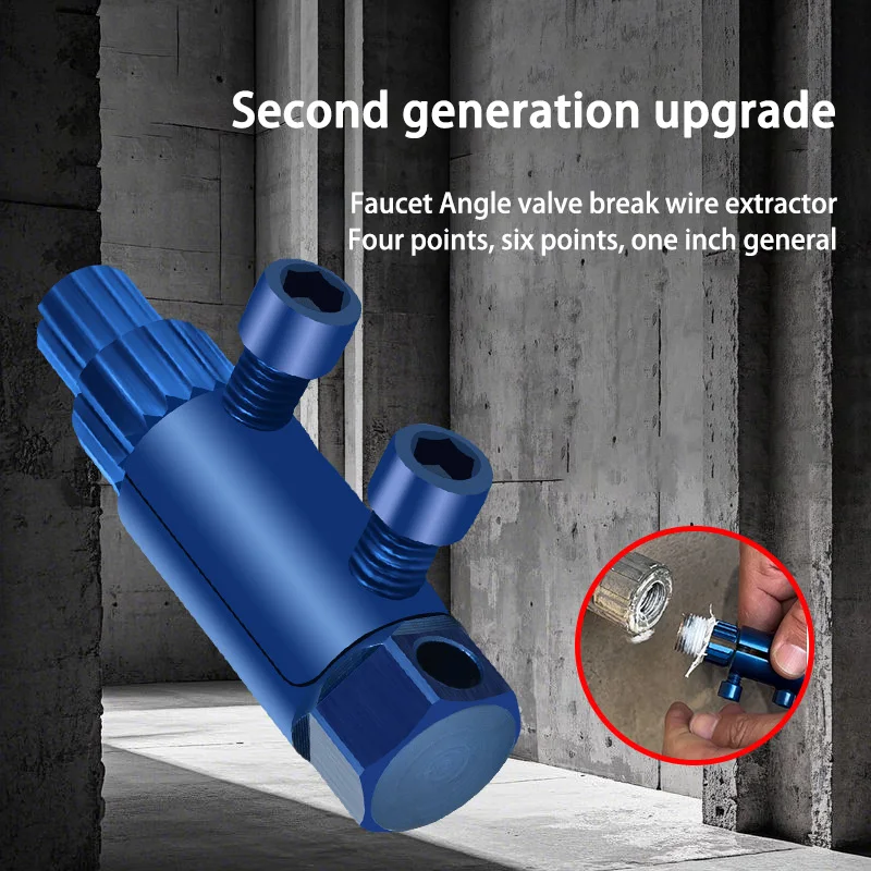 

Broken Pipe Thread Extractor for 1/2-3/4-1inch DN15/20/25 Pipes Thread Removal Tool for Broken Threads in Faucets/Angle Valves