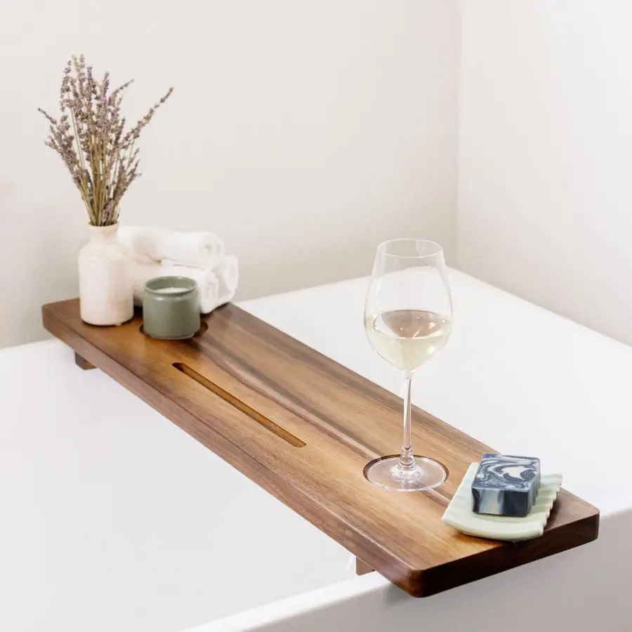 

Bathtub Tray for Freestanding Bath Large amp Thick 35 Acacia Wood Luxury Bath Tray for Tub AntiTip, NonToxic, Adjustable Bathtub