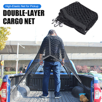 Double Layer Car Rear Trunk Net Mesh Elastic Nylon Back Cargo Storage Organizer Net Stowing Tidying For Ford F150 SVT Raptor