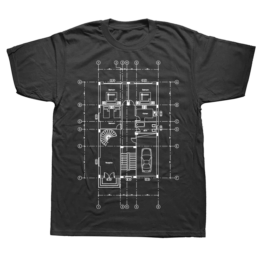 Architecture House Floor Plan T Shirts Graphic Cotton Streetwear Short Sleeve Birthday Gifts Summer Style T-shirt Mens Clothing