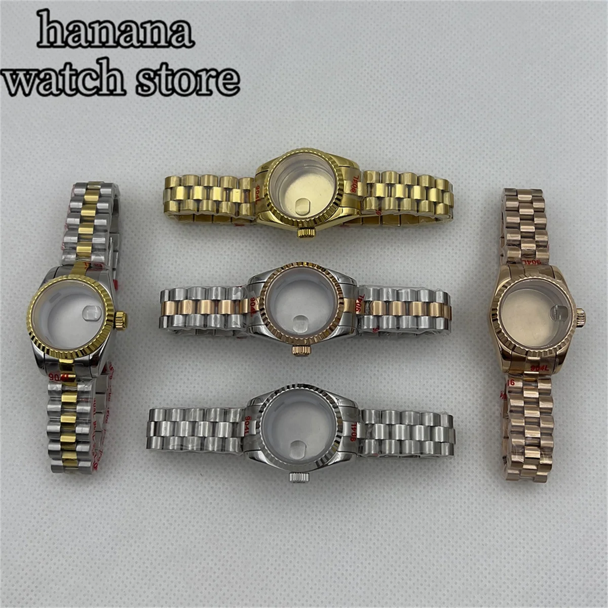 BLIGER 26mm women's case sapphire glass tooth watch fit NH05 NH06 movement stainless steel bracelet