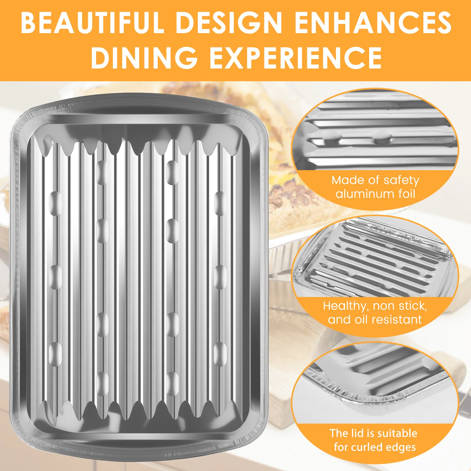 Aluminum Foil Trays Non-Stick Baking Pans Food Grade BBQ Bowl for Outdoor Camping BBQ Picnic Baking Cooking Kitchen Tool view 6