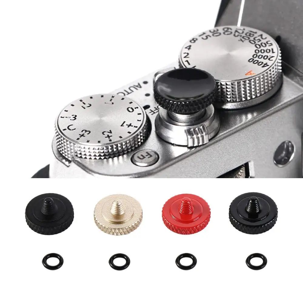 Concave Shutter Release Button Copper Ergonomic Camera Shutter Button Knurling Design Metal Camera Triggers