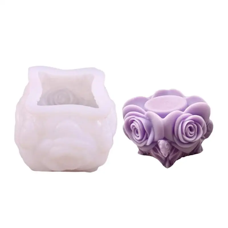 

G6KF Detailed Rose Silicone Mold Perfect Soap Mould For Creative Gift Making
