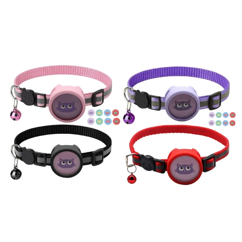 

Collar Airtags Holder Cover Reflective Pet Collars with Adjustable