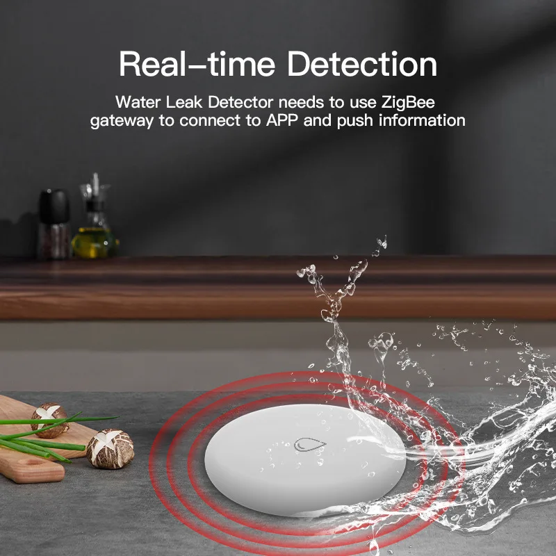 ZigBee Tuya Water Leakage Detector Smart Home Automation Overflow Alert Smart Life APP Remote Monitoring Water Immersion Sensor