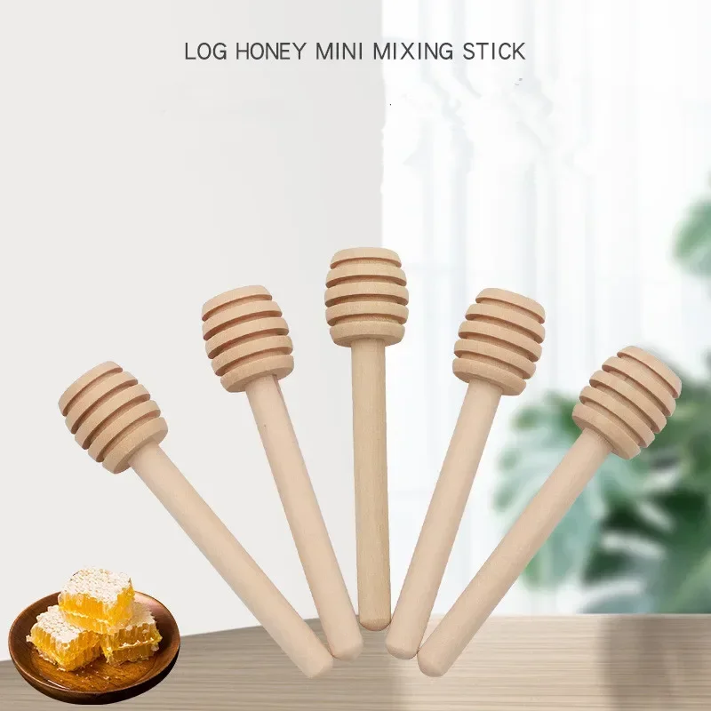

Деревянная мешалка для меда, длинная ручка для смешивания, практичная деревянная ковшница и ложка для банок, кухонные инструменты