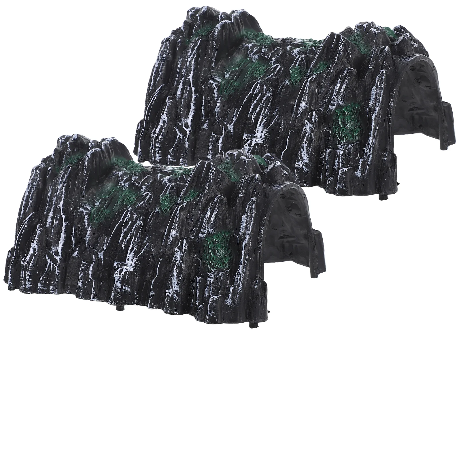 3 Pcs Building Model Scene Train Tunnel Toy Wooden Figurines Simulation Cave Plastic Miniature Creative