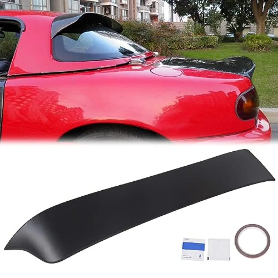 

Задний спойлер на крышу, совместимый с Mazda Miata MX5 Hardtop 1990-1997 годов, в стиле JDM - неокрашенный черный спойлер-крыло