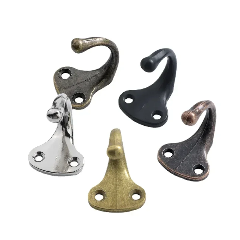 1pcs Antique bronze spray paint black alloy coat hook classical wall hook zinc alloy home hardware key hanger Hardware fittings