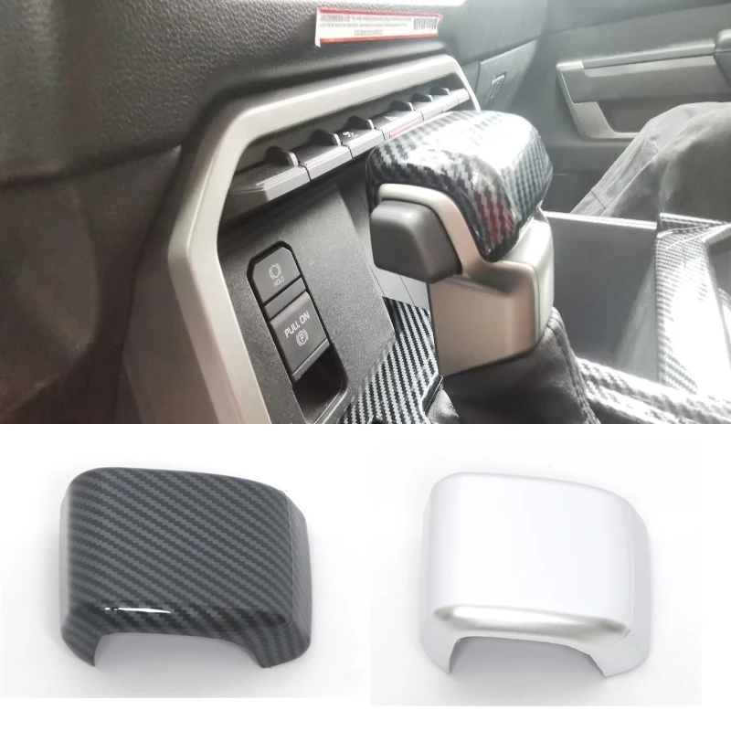 For Toyota Tundra Sequoia 2022 2023  ABS Carbon Fiber Car Gear Head Shift Knob Cover Handball Trim Sticker interior Accessories