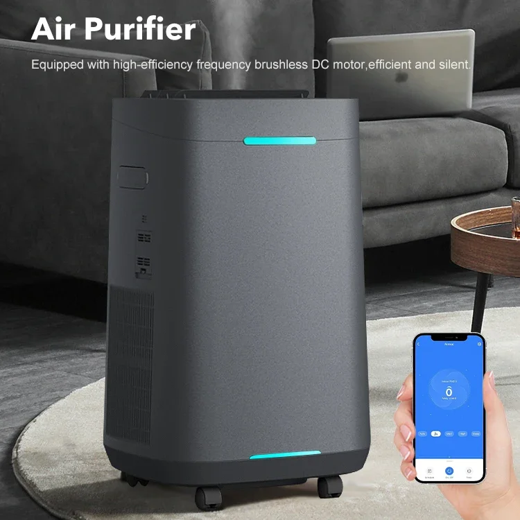 

Modern Style Portable Movable Six In One Hepa Filter Large Room Electric Air Purifier