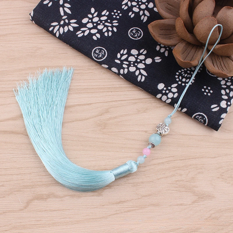 10 Pcs Chinese Style Alloy Butterfly Ice Silk Tassel DIY Craft Jewelry Clothes Key Chain Accessories Home Decor Pendant Fringe