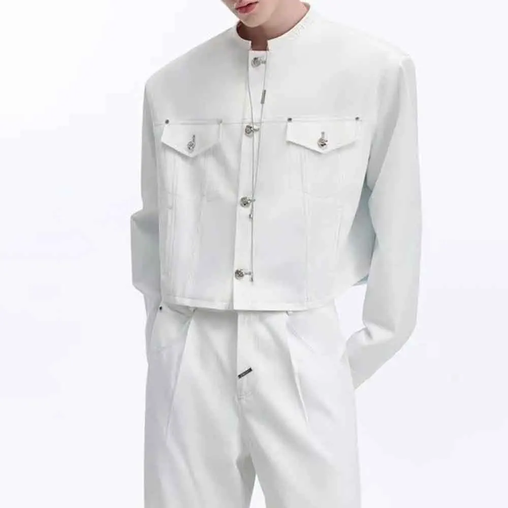 

Mens Autumn Jacket Motorcycle Short Casual Jacket Streetwear Fashion Ballroom Stage Performance Youth All-Match Top Men'S Wear