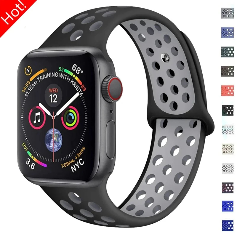 Sport Strap for Apple Watch Band 46mm 44mm 40mm 42-38-41mm 45mm Breathable Bracelet iWatch Series 10 9 8 7 6 SE 5 3 Ultra 2 49mm