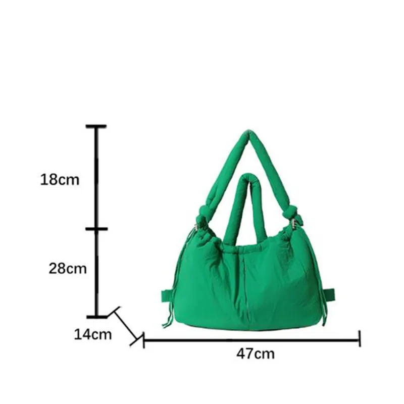 Soft Puffy Drawstring Tote Bag, Thick Padded Dual Handles Crossbody Bag Cloud Backpack for Women Daily Handbag Shoulder Bags