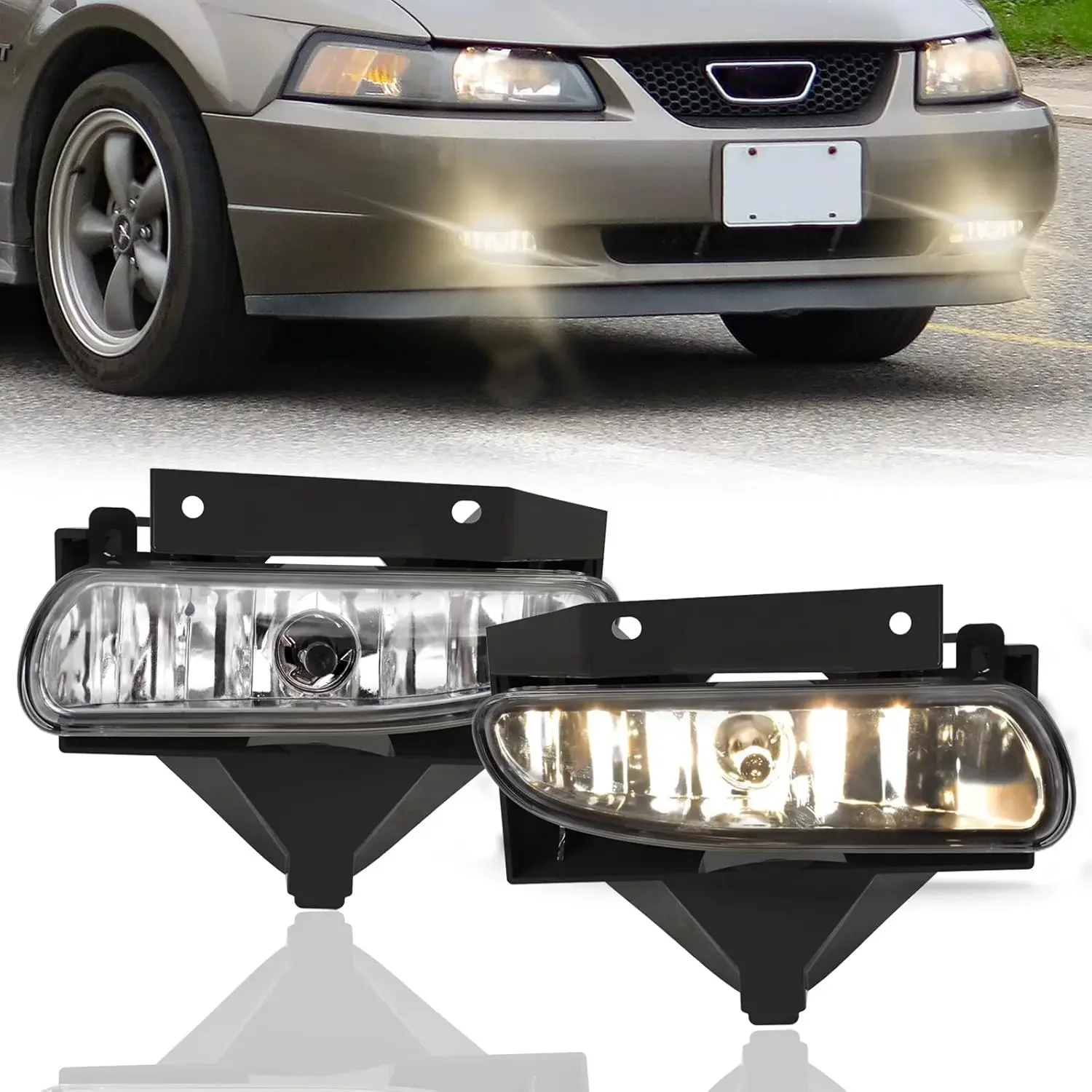 

Halogen Fog Light For Ford Mustang 1999 2000 2001 2002 2003 2004 Bumper Driving Fog Lamp Assembly Replacement Enhance Visibility
