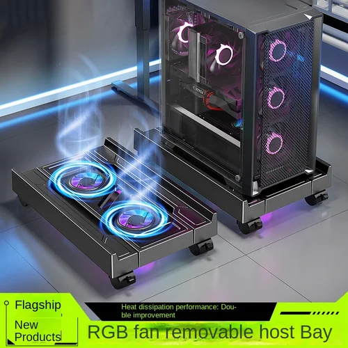 Soporte ajustable para CPU de ordenador BEISHI con ventilador de refrigeración RGB, disipación de calor, soporte de torre para PC móvil para jugadores