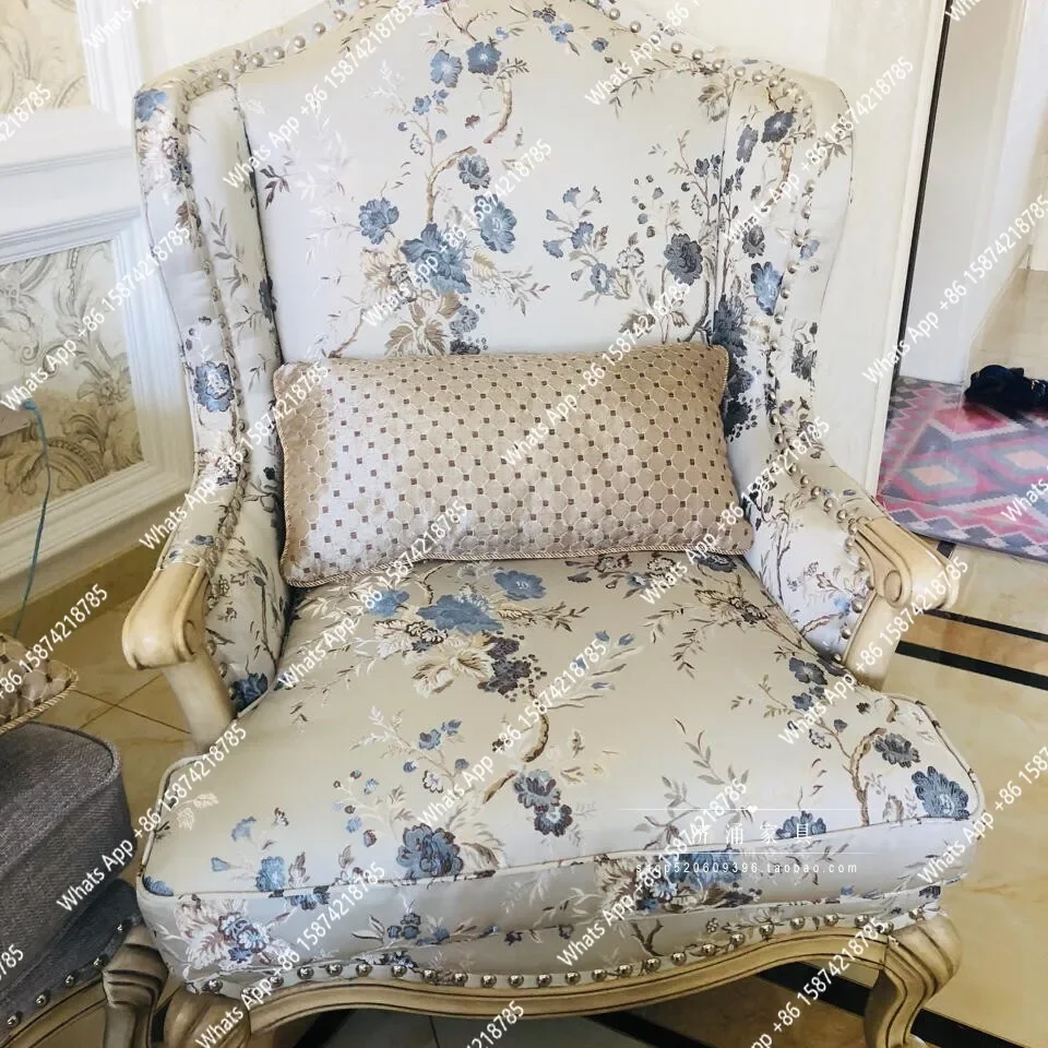 

S Американский диван из массива дерева, ткань Дуб, французский кантри, ретро, одна гостиная, европейская вилла, мебель