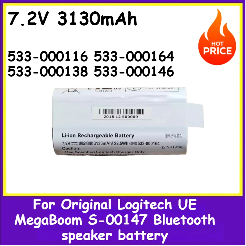 

533-000116 533-000164 533-000138 533-000146 battery 3130mAh For Original Logitech UE MegaBoom S-00147 Bluetooth speaker battery