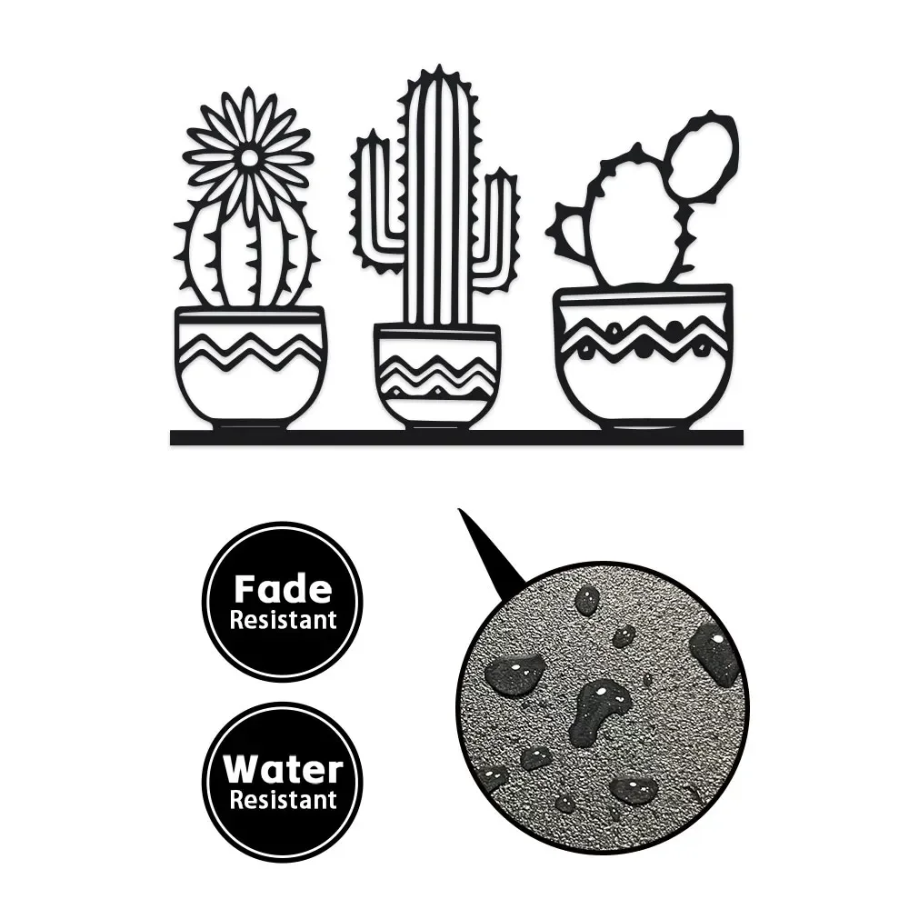 desert cactus outdoor decoration, succulent garden sign, kitchen decoration, home decor gift Metal A cactus metal wall art 1pc