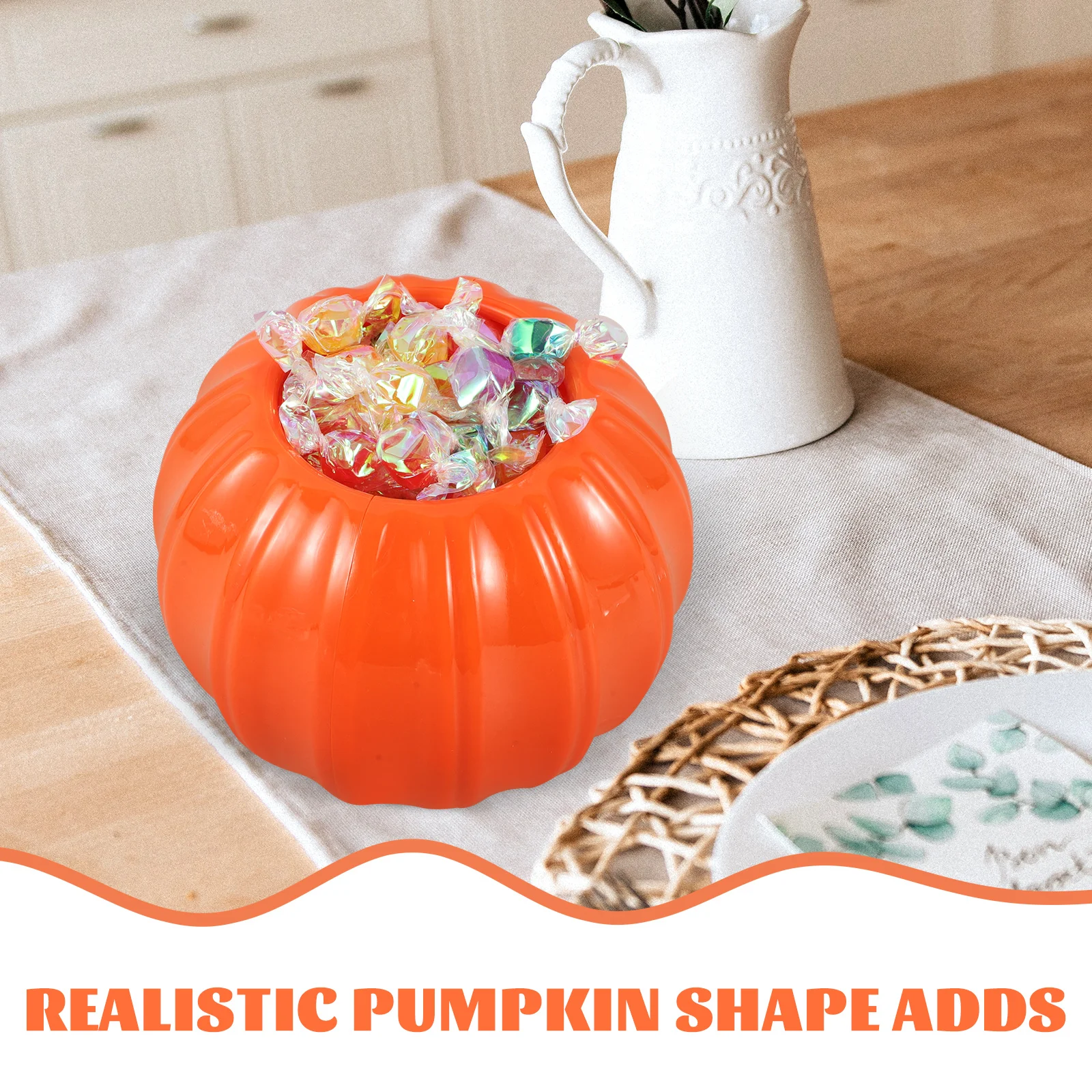 

Pumpkin Shaped Plastic Flower Artistic Simple Design Farmhouse Decorative Vase For Home Office Bedroom Dried Flower