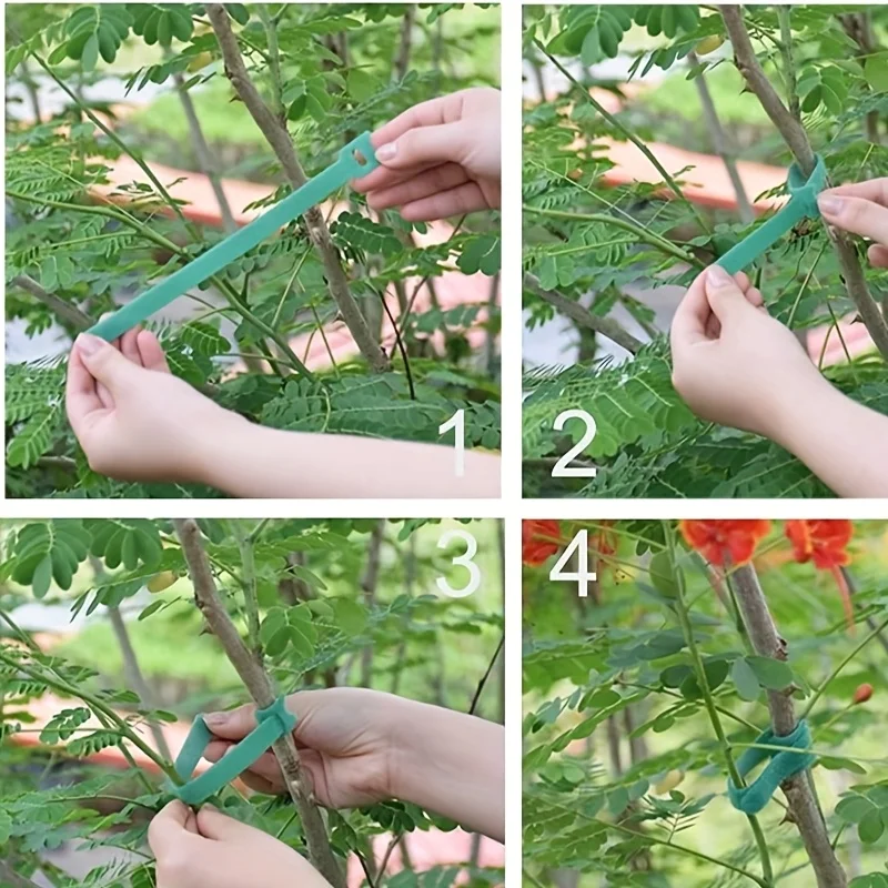 100/200/300 PCS Reusable 6-Inch Garden Hook Loop Plant Ties Multifunctional Adjustable Velcro Ties for Supporting Plants