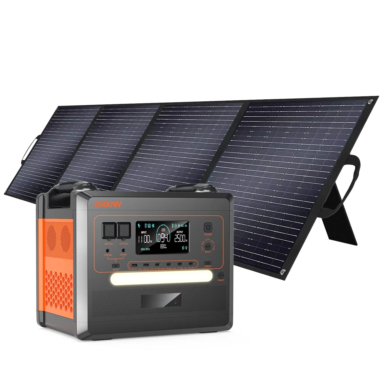UPS Q2402M Portable Power Station 2500w Solar Generator 2304wh Lifepo4 Battery 1200w Mppt Home Energy Storage System