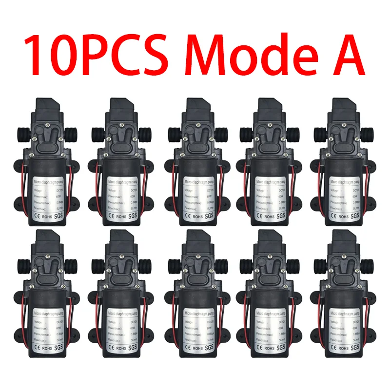 Dc 12V 120PSI 60W 5L/Min Hogedruk Membraanpomp Mini Elektrische zelfaanzuigende Pomp Water Wasmachine pesticide Spuiten