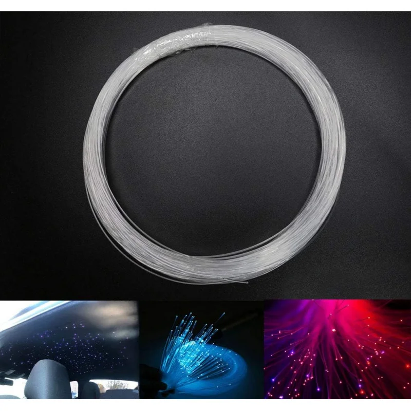 PMMA Plastic End Glow Fiber Optic Cable 1mm(0.04in) 50m(164ft)/Roll for Star Sky Ceiling All Kind Led Light Engine Driver Source
