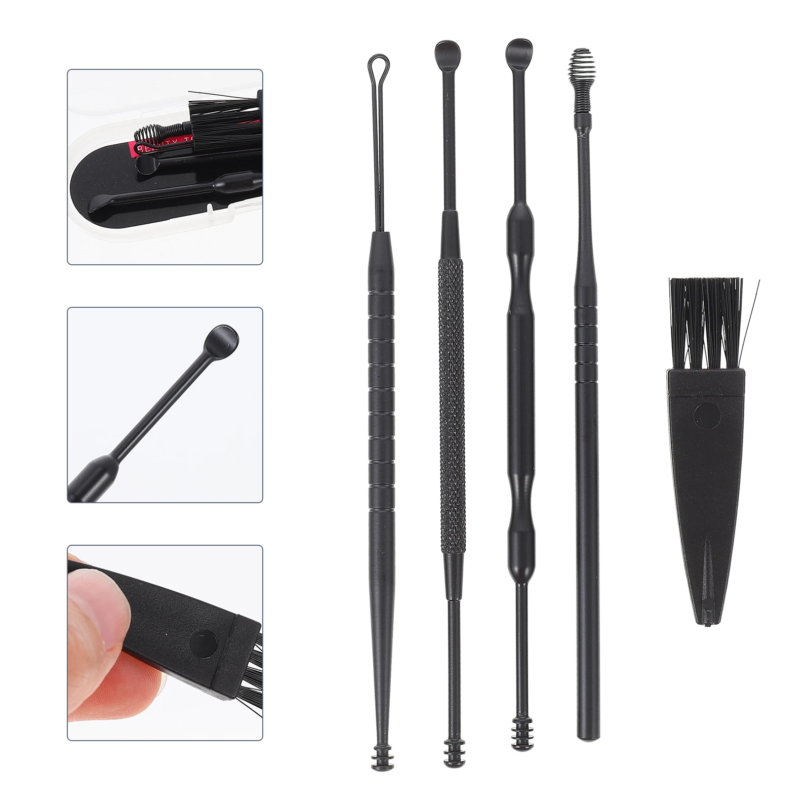 

1 set Double head Ear Cleaning Tools Stainless Steel Earwax Removers Set Smooth Design Effective Dirt Removal Hygienic Canal