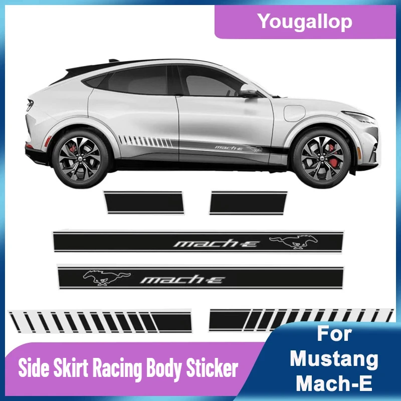 

Car Stickers for Ford Mustang Mach E Modified Decorative Film Decal Side Skirt Racing Full Body Sticker Paster Refit for Mach-e