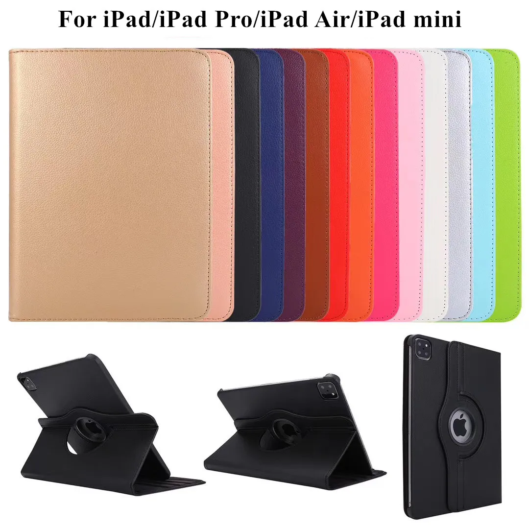 

For iPad 10th/9th Generation Case 360 Degree Rotation PU Leather Stand Cover for Pro 11 10.5 Air 4/5 2022 Mini Auto Sleep Wake