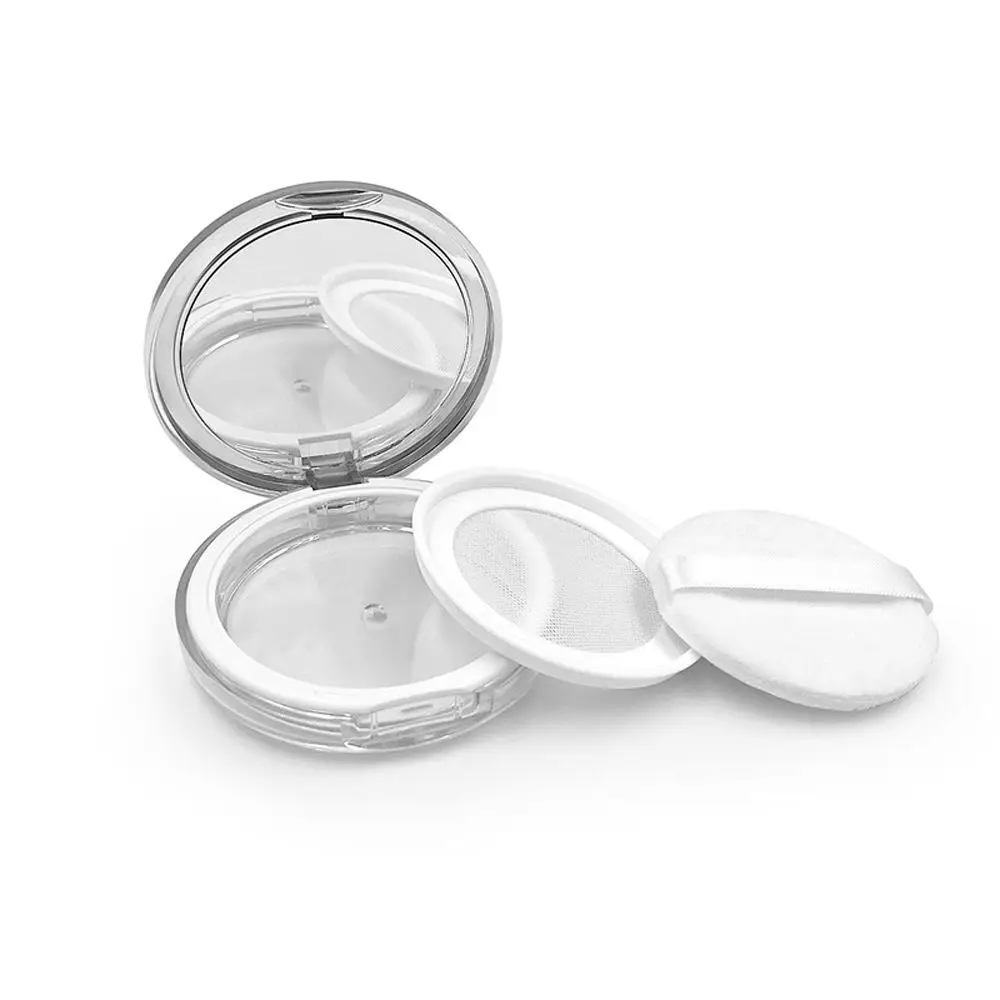 

Packing Container Sieve Sifter With Puff Round Loose Powder Pot Travel Makeup Jar Empty Powder Case Plastic Cosmetic Container