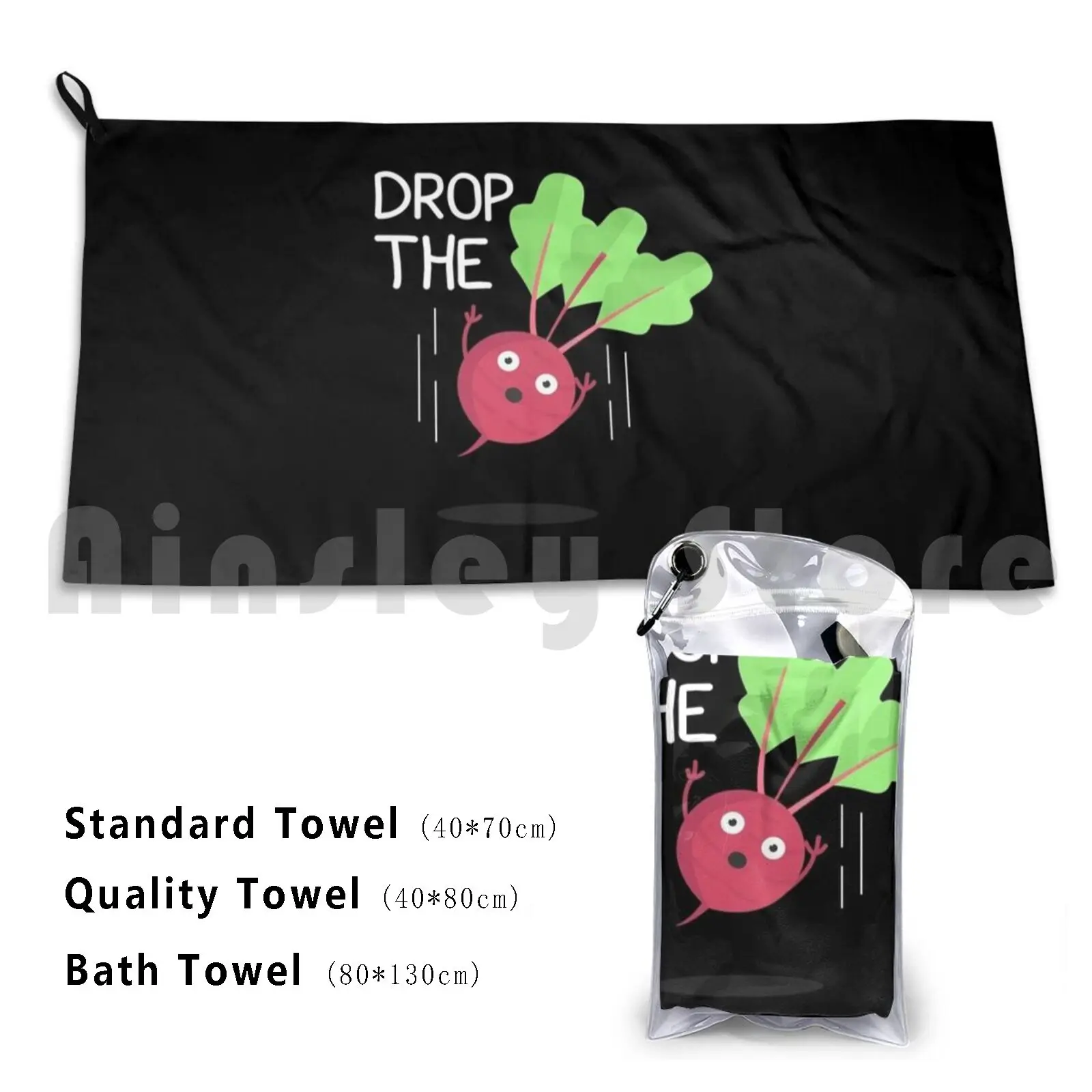 Let The Beet Beat Drop. Fun Vegan Shirt. Beach Towel Quick Dry Quality Towel Vegan Food