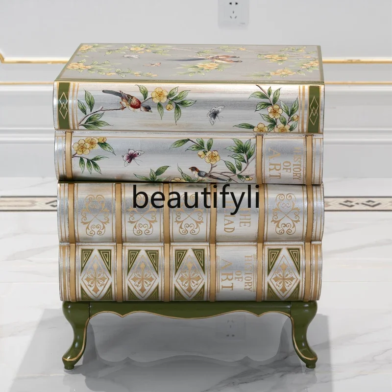 Art painting flower book modeling sofa edge few European living room furniture with small corner few