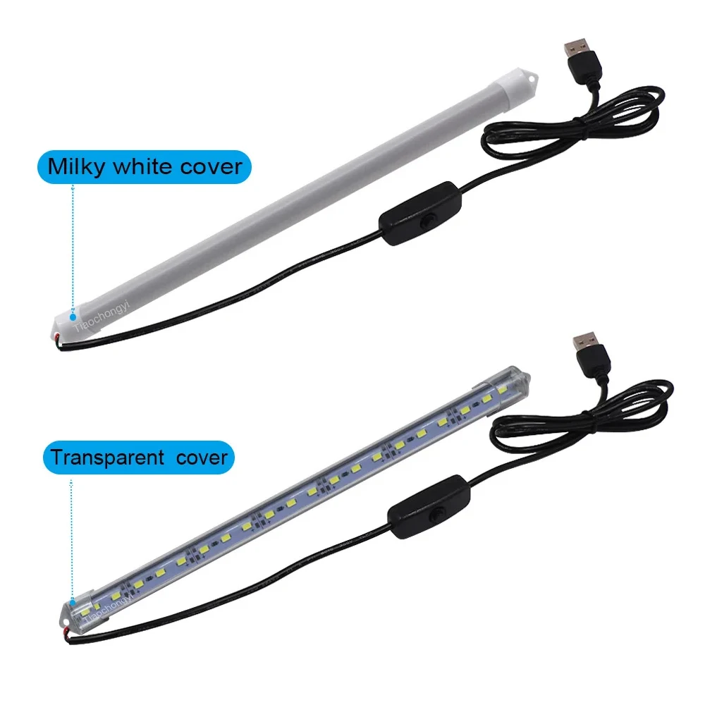 10/20/35/40/50cm USB 5V 5630 światła typu LED Bar sztywna listwa LED LED z przełącznikiem pod szafką szafa kuchenna lampa oświetlenie pokoju