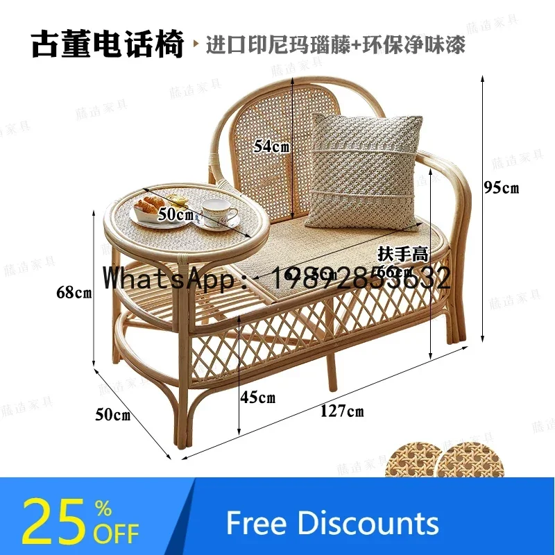 

XL Balcony Leisure Area Photography Tea Table Living Room Coffee Table Homestay Rattan Vintage Single