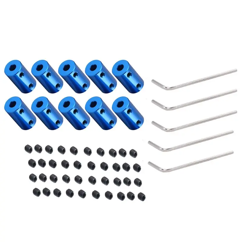 A96I-Alloy Shaft Coupling 10Pcs Rigid Stepper Motor Wheel Coupler Joint Connector For DIY For Car Boat Airplane 3D Printers 5Mm